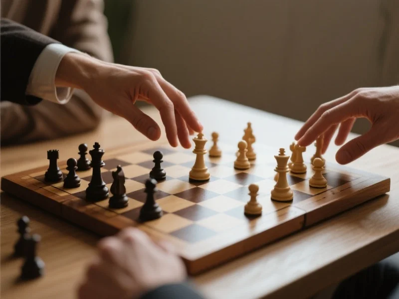一盘精心布置的国际象棋，象征着基于分析的战略决策
